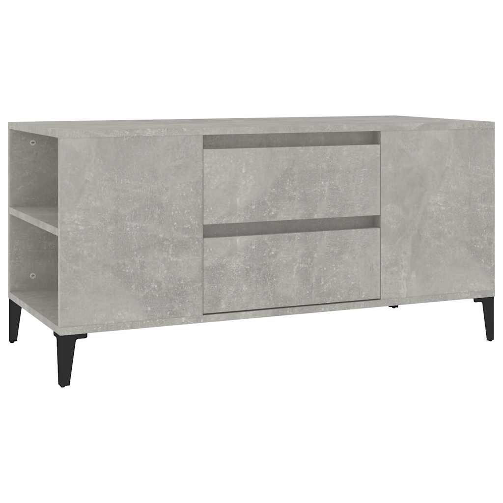 vidaXL TV Cabinet Concrete Grey 102x44,5x50 cm Engineered Wood