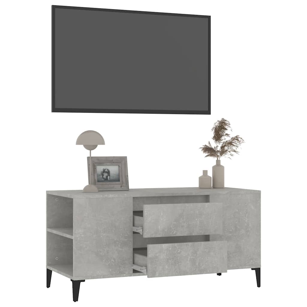 vidaXL TV Cabinet Concrete Grey 102x44,5x50 cm Engineered Wood