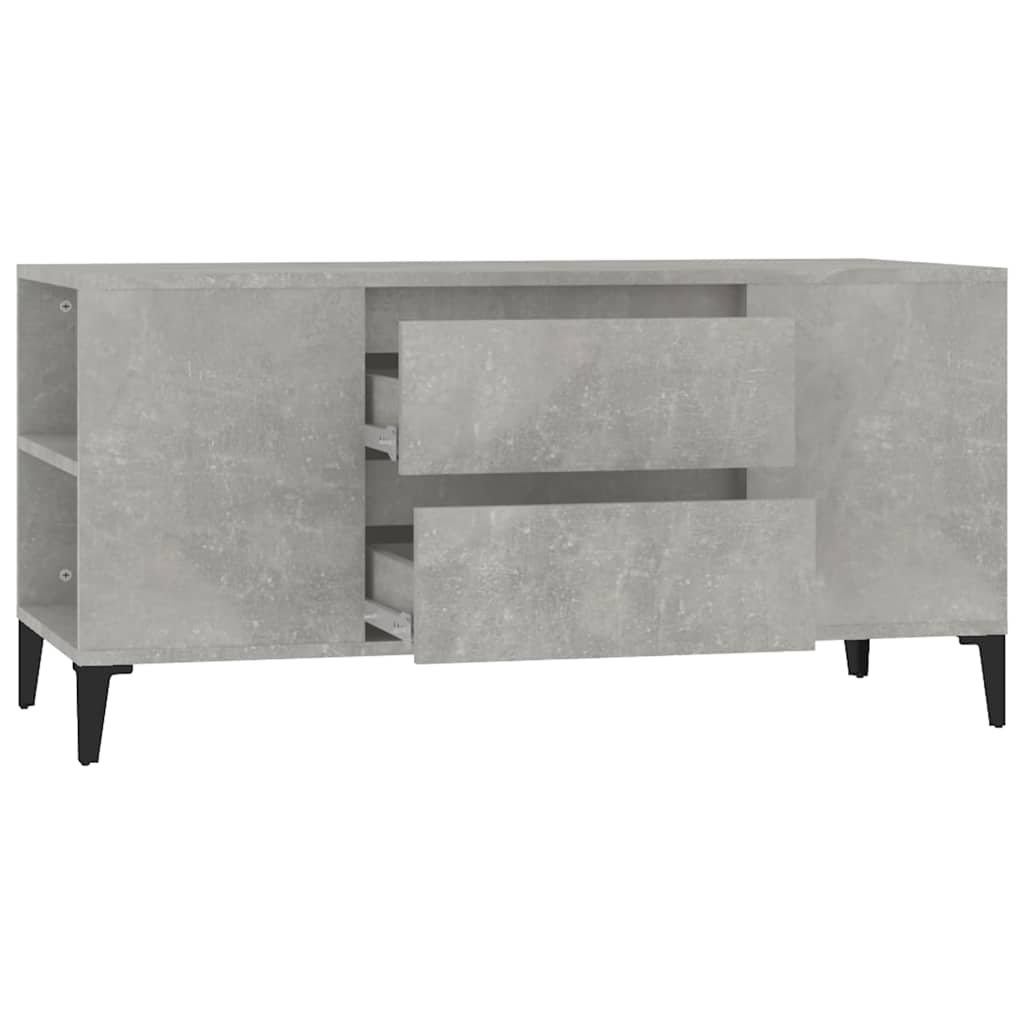 vidaXL TV Cabinet Concrete Grey 102x44,5x50 cm Engineered Wood