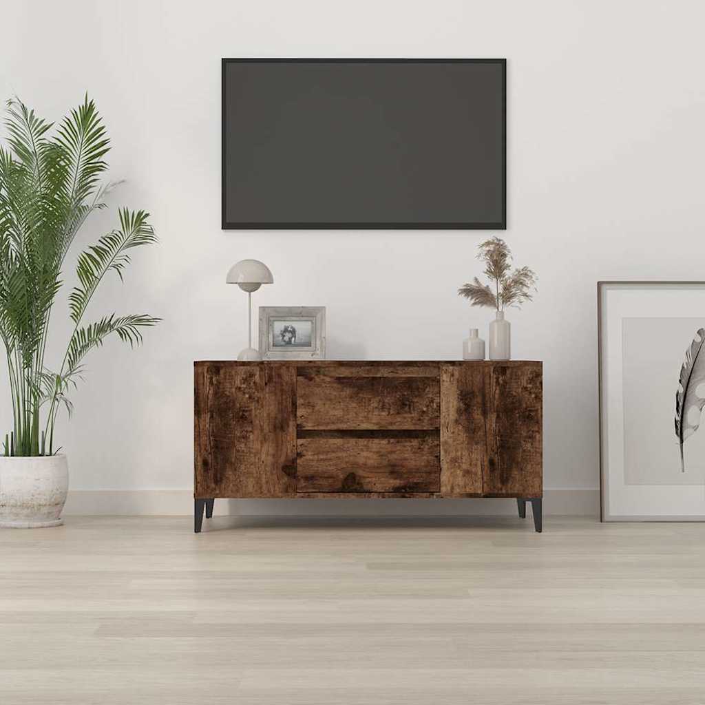 vidaXL TV Cabinet Smoked Oak 102x44,5x50 cm Engineered Wood