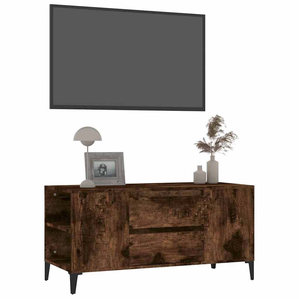 vidaXL TV Cabinet Smoked Oak 102x44,5x50 cm Engineered Wood