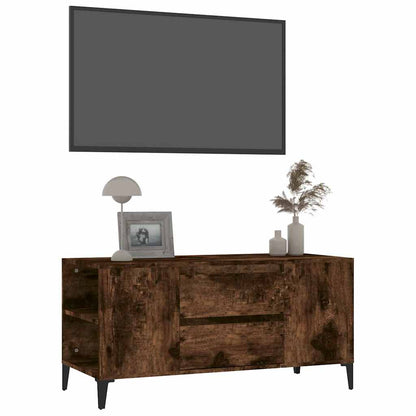 vidaXL TV Cabinet Smoked Oak 102x44,5x50 cm Engineered Wood