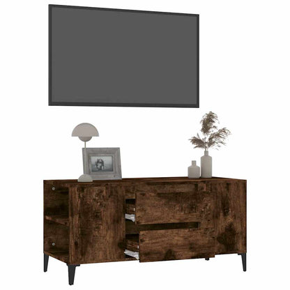 vidaXL TV Cabinet Smoked Oak 102x44,5x50 cm Engineered Wood