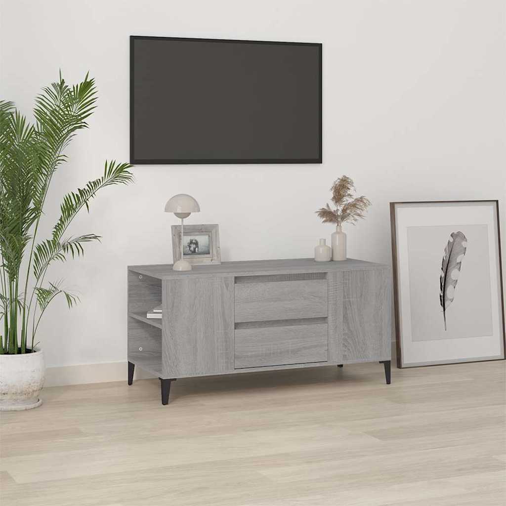 vidaXL TV Cabinet Grey Sonoma 102x44,5x50 cm Engineered Wood