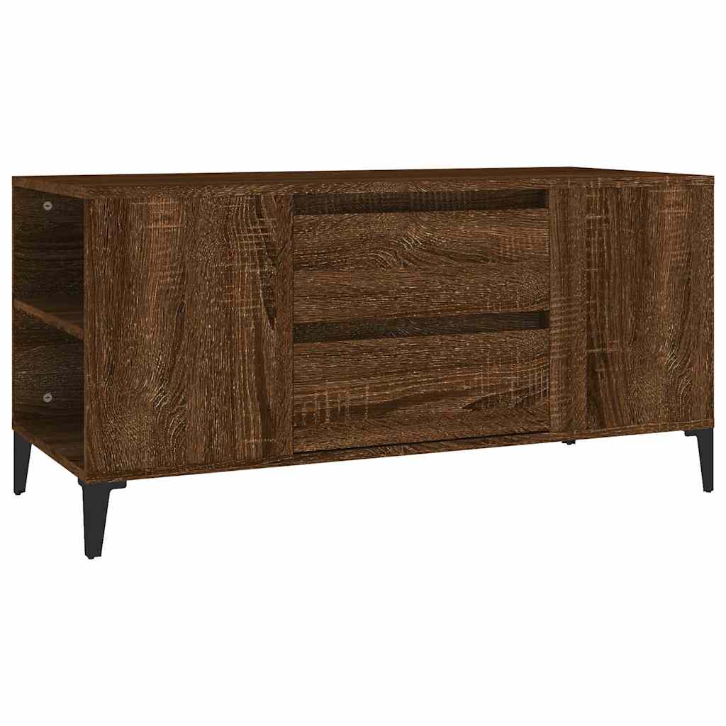 vidaXL TV Cabinet Brown Oak 102x44,5x50 cm Engineered Wood
