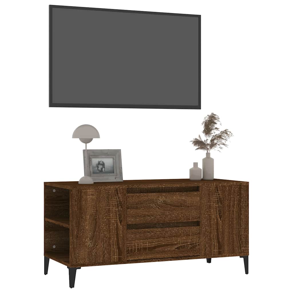 vidaXL TV Cabinet Brown Oak 102x44,5x50 cm Engineered Wood