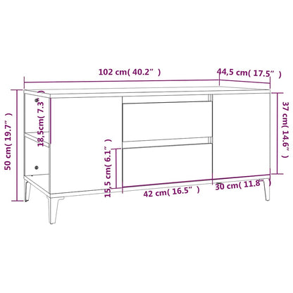 vidaXL TV Cabinet Brown Oak 102x44,5x50 cm Engineered Wood