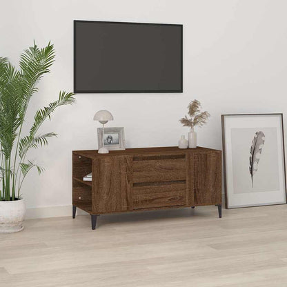 vidaXL TV Cabinet Brown Oak 102x44,5x50 cm Engineered Wood