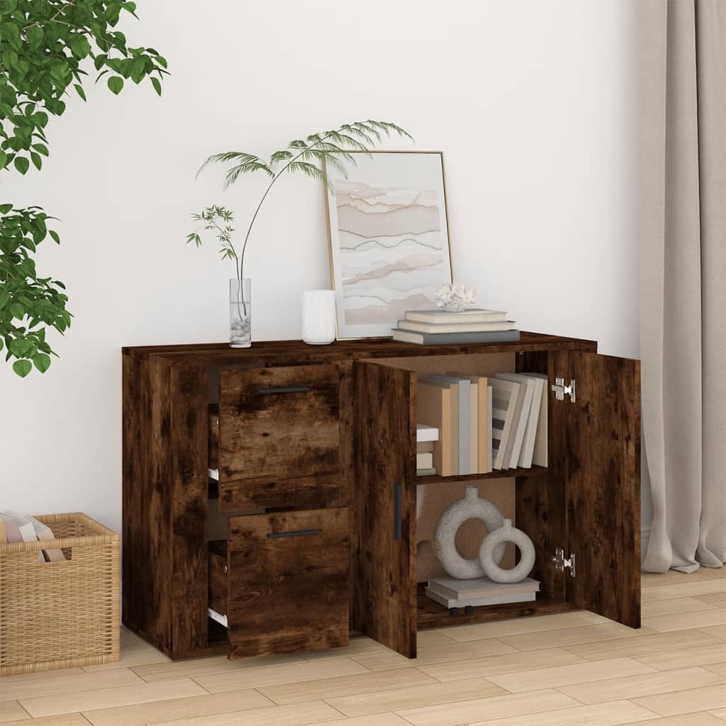vidaXL Sideboard Smoked Oak 100x33x59.5 cm Engineered Wood