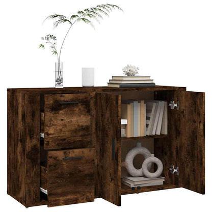 vidaXL Sideboard Smoked Oak 100x33x59,5 cm Engineered Wood