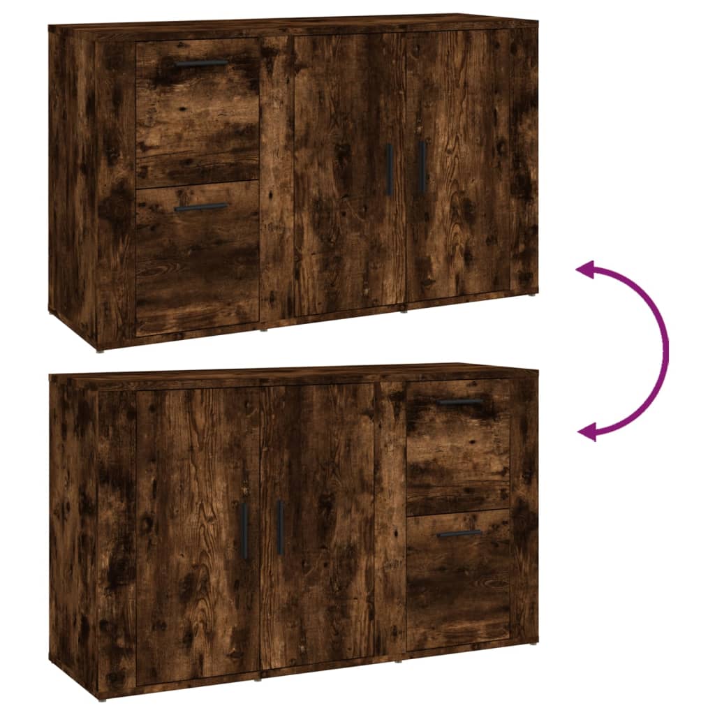 vidaXL Sideboard Smoked Oak 100x33x59.5 cm Engineered Wood