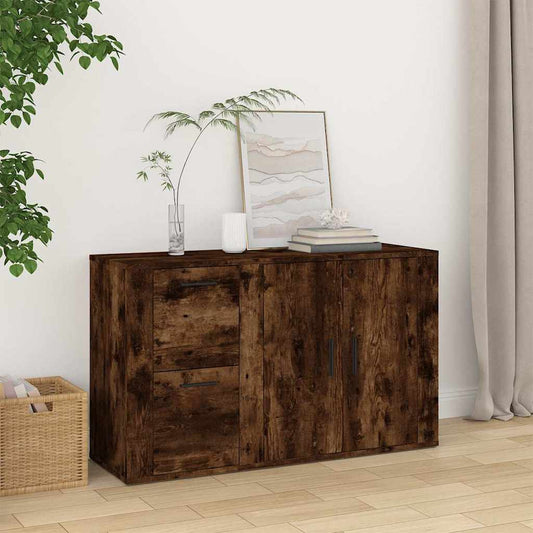 vidaXL Sideboard Smoked Oak 100x33x59,5 cm Engineered Wood