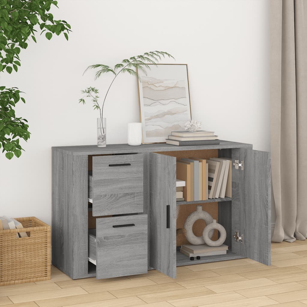 vidaXL Sideboard Grey Sonoma 100x33x59.5 cm Engineered Wood