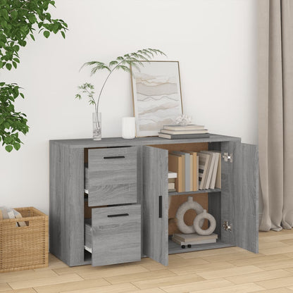 vidaXL Sideboard Grey Sonoma 100x33x59.5 cm Engineered Wood