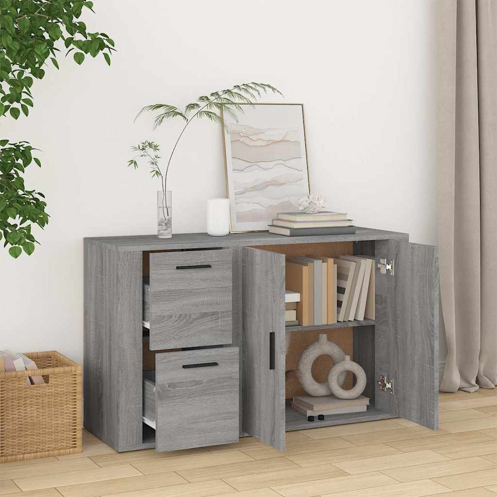 vidaXL Sideboard Grey Sonoma 100x33x59,5 cm Engineered Wood