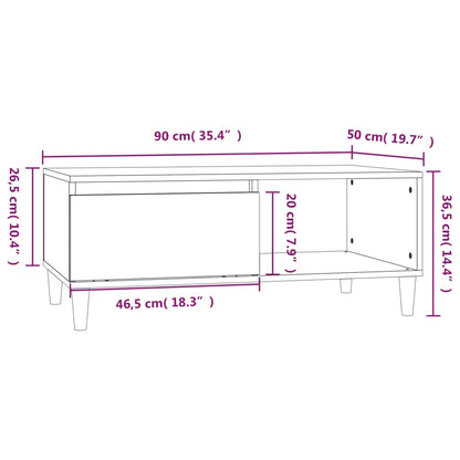 vidaXL Coffee Table Smoked Oak 90x50x36.5 cm Engineered Wood