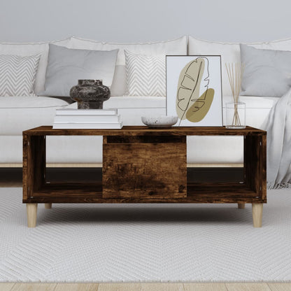vidaXL Coffee Table Smoked Oak 90x50x36,5 cm Engineered Wood