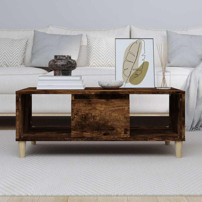 vidaXL Coffee Table Smoked Oak 90x50x36,5 cm Engineered Wood