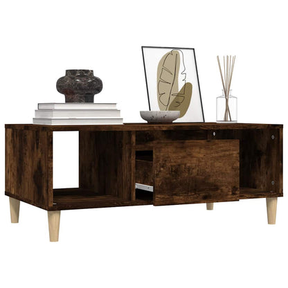 vidaXL Coffee Table Smoked Oak 90x50x36,5 cm Engineered Wood