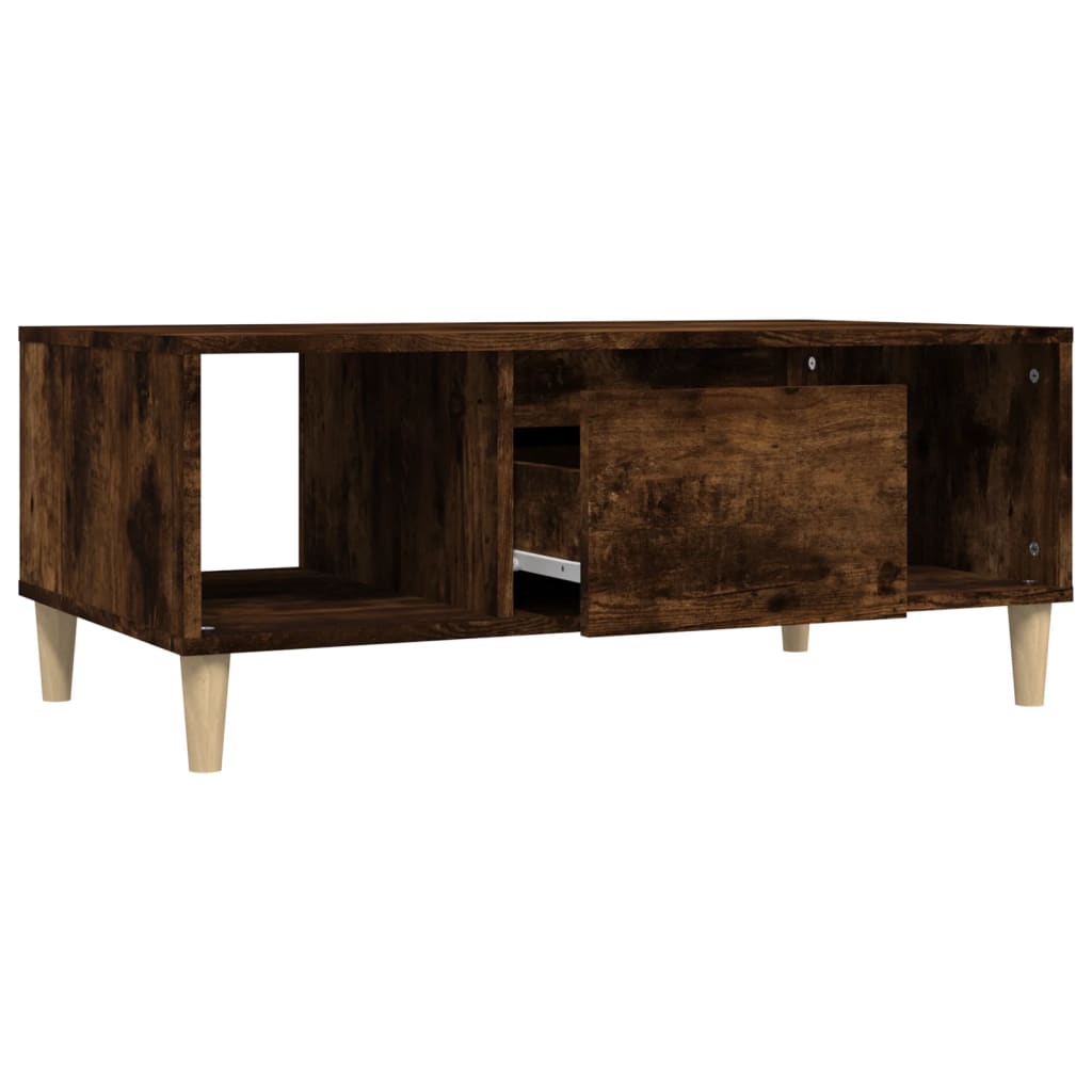vidaXL Coffee Table Smoked Oak 90x50x36,5 cm Engineered Wood