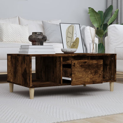 vidaXL Coffee Table Smoked Oak 90x50x36,5 cm Engineered Wood