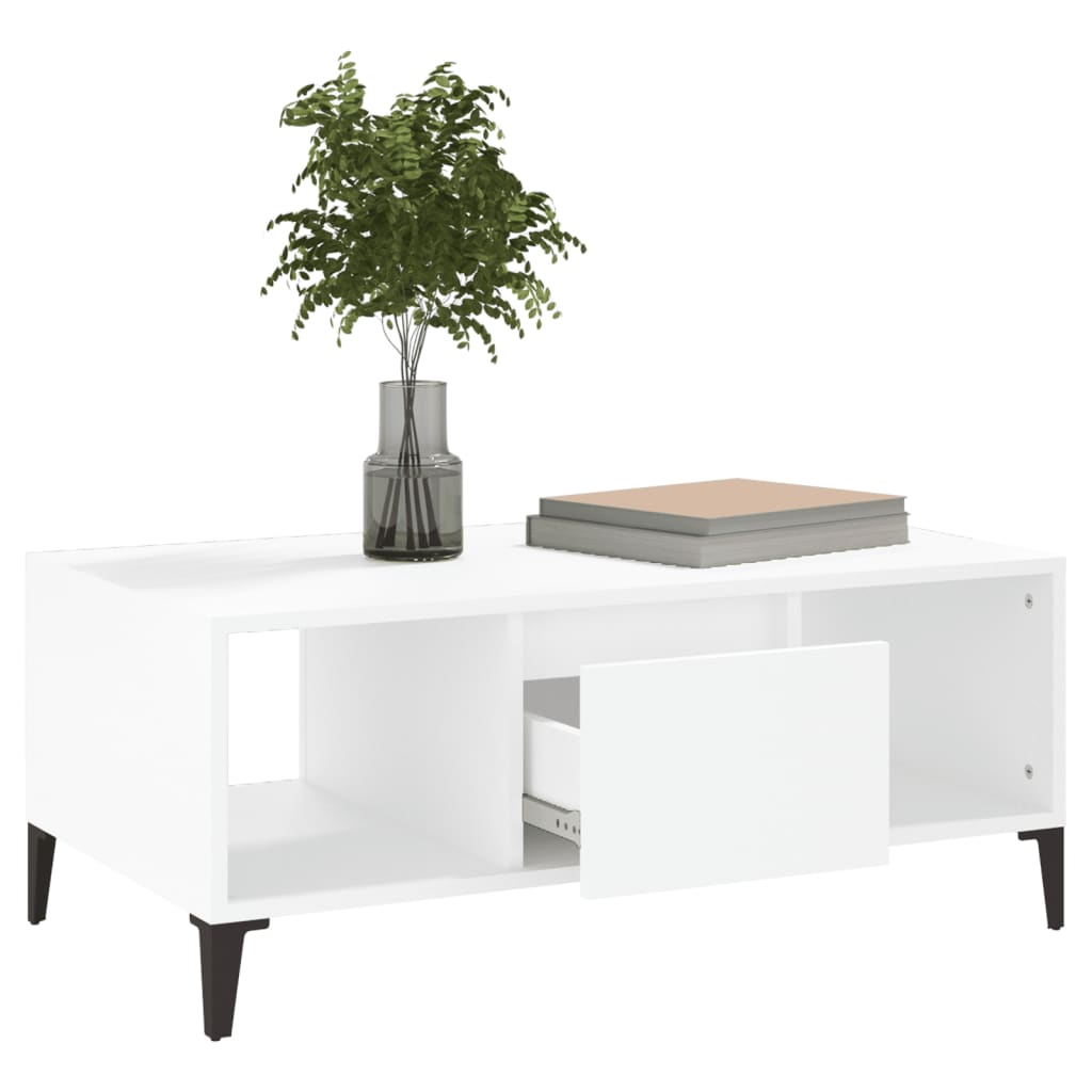 vidaXL Coffee Table White 90x50x36.5 cm Engineered Wood