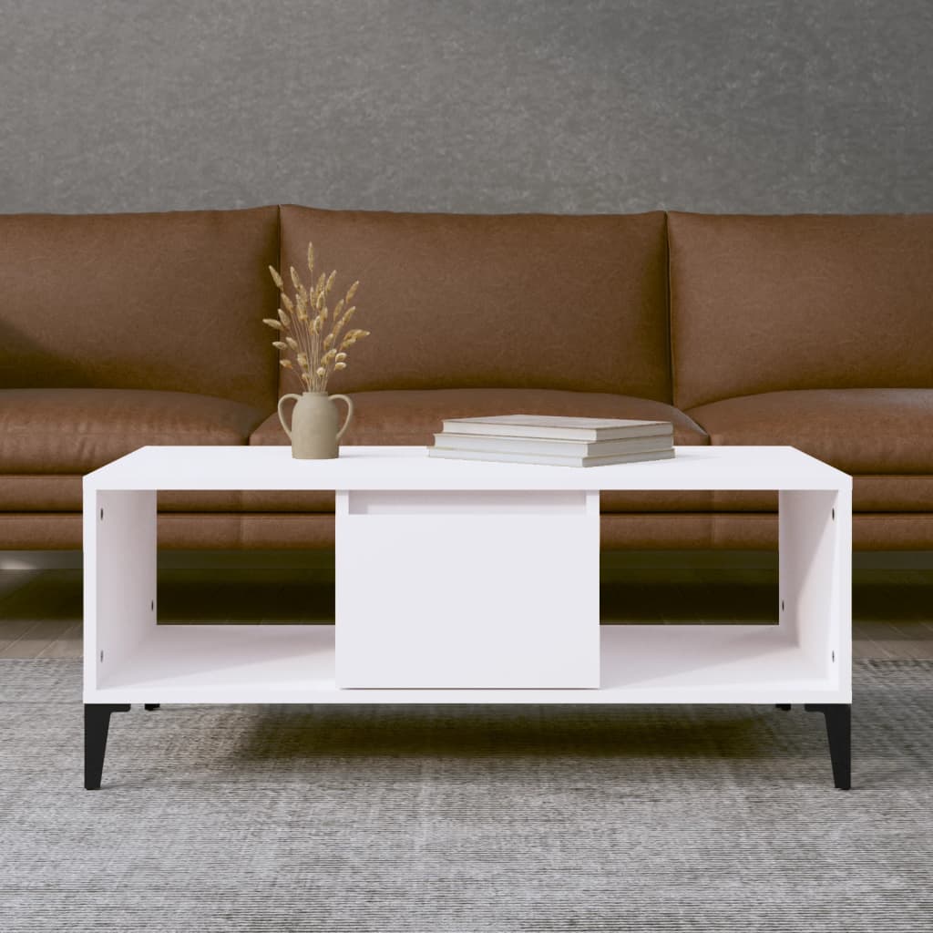 vidaXL Coffee Table White 90x50x36.5 cm Engineered Wood