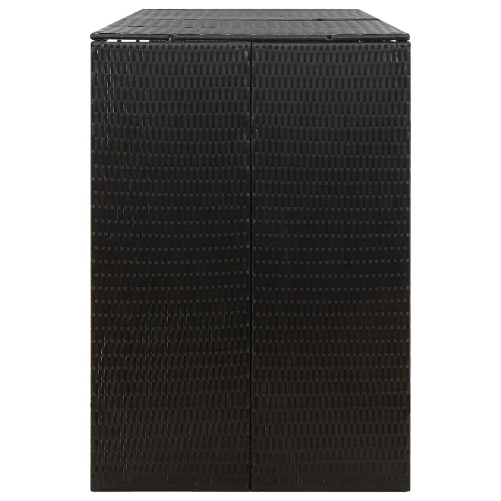 vidaXL Triple Wheelie Bin Shed Black 207x80x117 cm Poly Rattan
