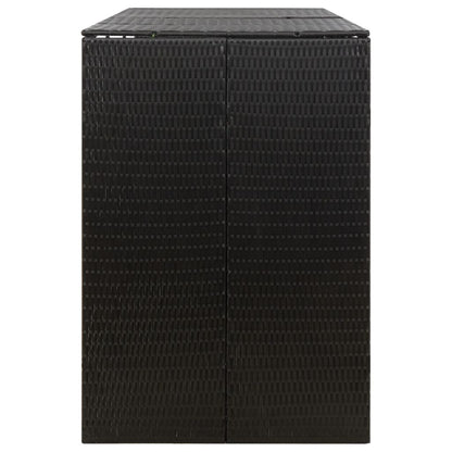 vidaXL Triple Wheelie Bin Shed Black 207x80x117 cm Poly Rattan