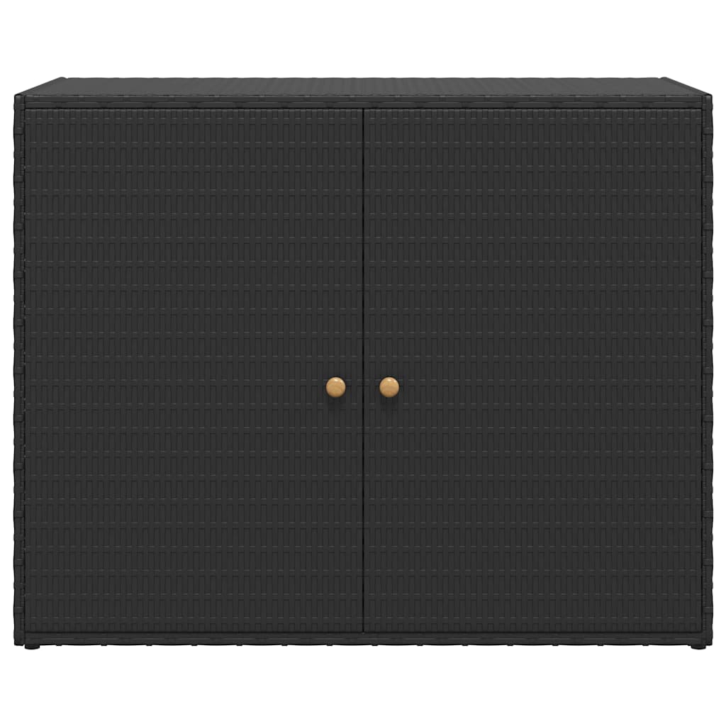 vidaXL Garden Storage Cabinet Black 100x55.5x80 cm Poly Rattan