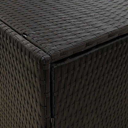 vidaXL Garden Storage Cabinet Black 100x55.5x80 cm Poly Rattan