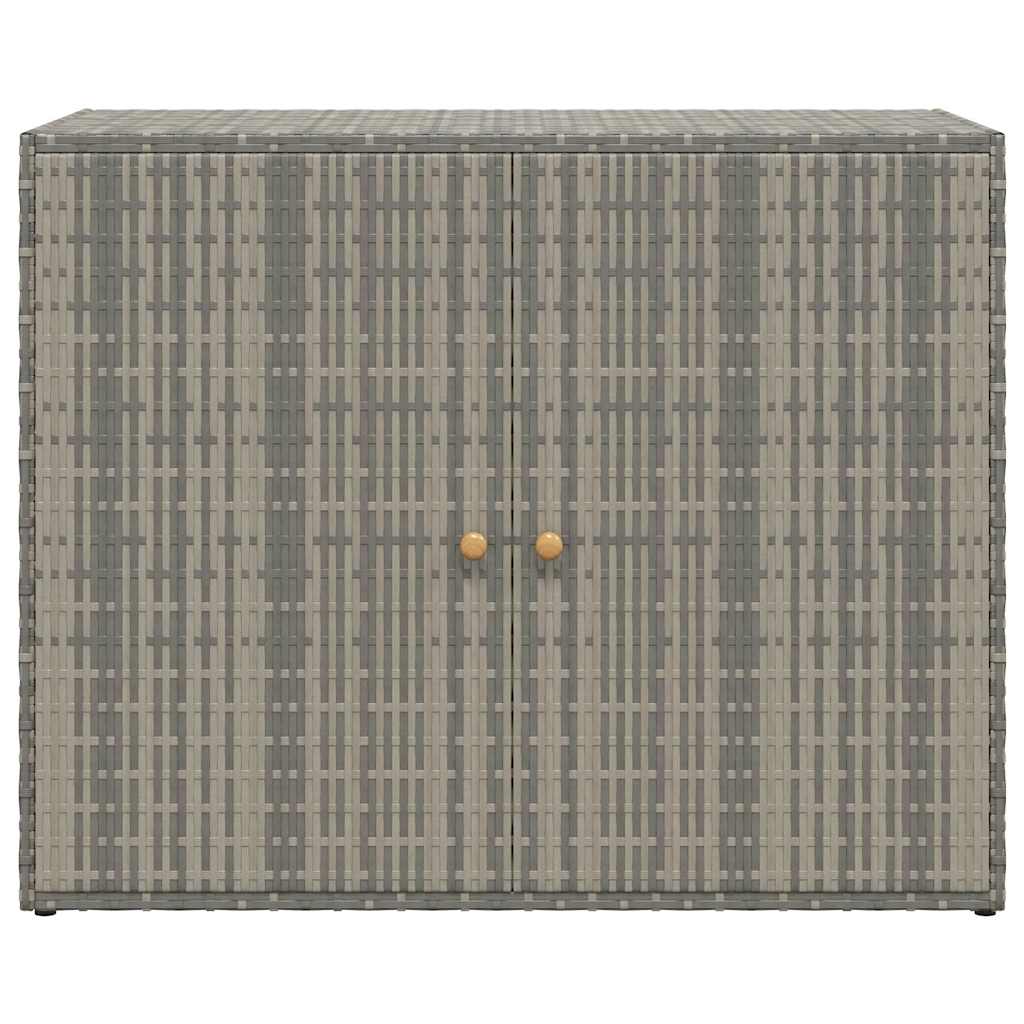 vidaXL Garden Storage Cabinet Grey 100x55.5x80 cm Poly Rattan
