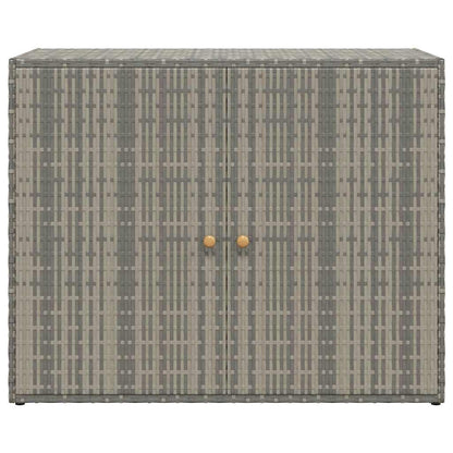 vidaXL Garden Storage Cabinet Grey 100x55.5x80 cm Poly Rattan