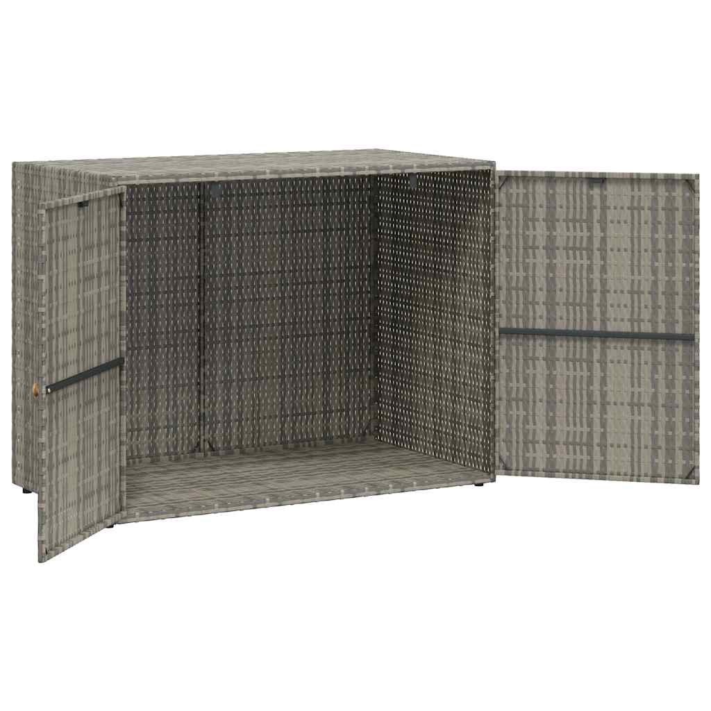vidaXL Garden Storage Cabinet Grey 100x55.5x80 cm Poly Rattan