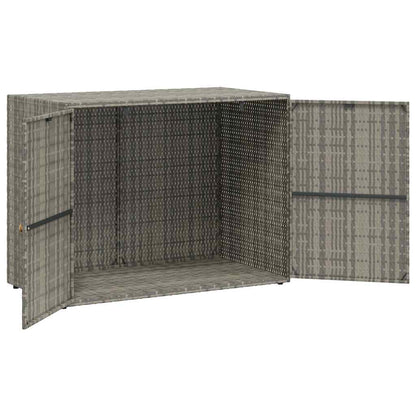 vidaXL Garden Storage Cabinet Grey 100x55.5x80 cm Poly Rattan
