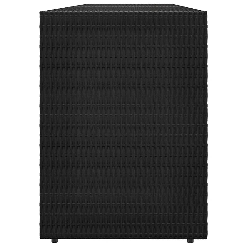 vidaXL Garden Storage Cabinet Black 198x55.5x80 cm Poly Rattan