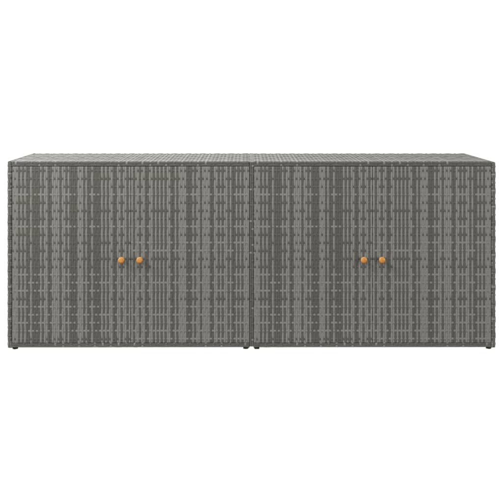 vidaXL Garden Storage Cabinet Grey 198x55.5x80 cm Poly Rattan