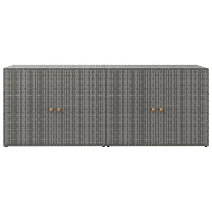 vidaXL Garden Storage Cabinet Grey 198x55.5x80 cm Poly Rattan