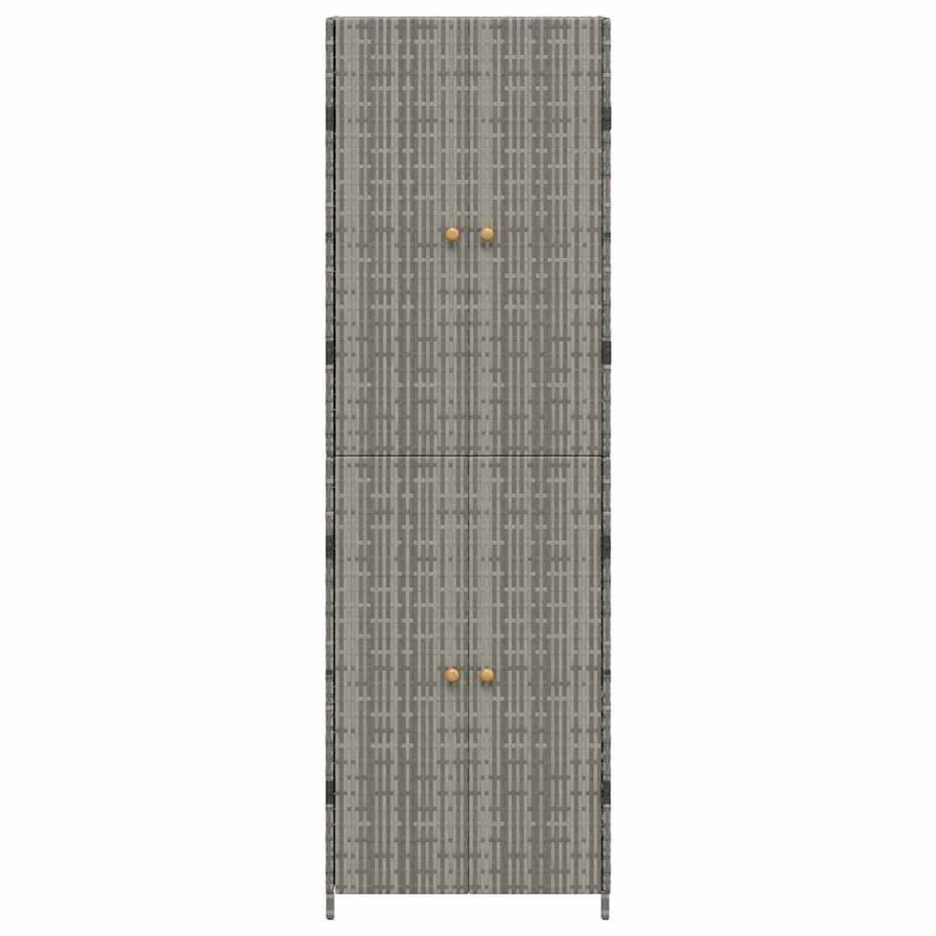 vidaXL Garden Storage Cabinet Grey 59x40x180 cm Poly Rattan