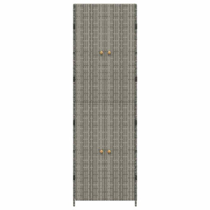 vidaXL Garden Storage Cabinet Grey 59x40x180 cm Poly Rattan