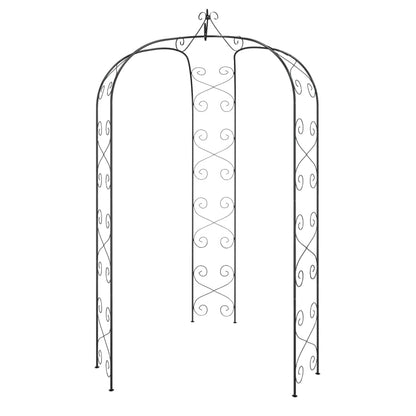 vidaXL Garden Arch Black Ø180x255 cm Steel
