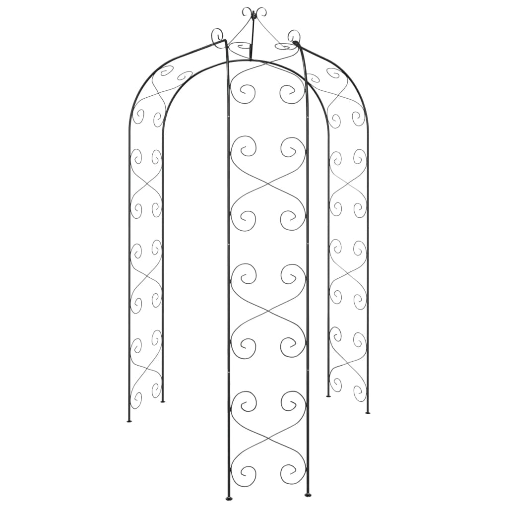 vidaXL Garden Arch Black Ø180x255 cm Steel