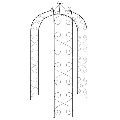 vidaXL Garden Arch Black Ø180x255 cm Steel