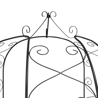 vidaXL Garden Arch Black Ø180x255 cm Steel