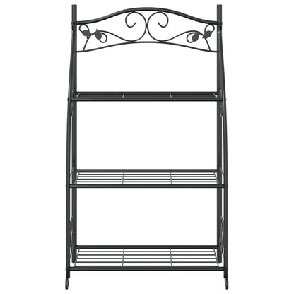 vidaXL Flower Rack Black 56x30x96 cm Steel