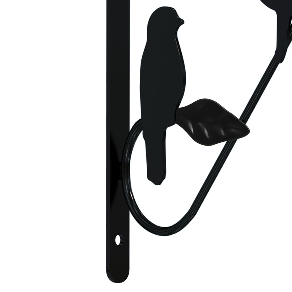 vidaXL Hanging Basket Brackets 4 pcs Black Steel
