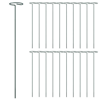 vidaXL Garden Plant Stakes 20 pcs Dark Green 40 cm Steel