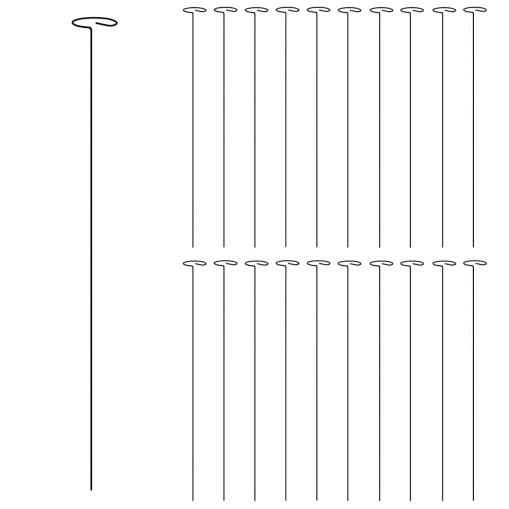 vidaXL Garden Plant Stakes 20 pcs Dark Green 61 cm Steel