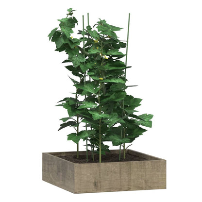 vidaXL Garden Plant Supports with 3 Rings 5 pcs Green 75 cm Steel