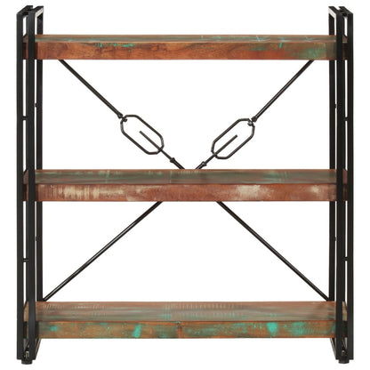 vidaXL 3-Tier Bookcase 77x30x80 cm Solid Wood Reclaimed and Iron